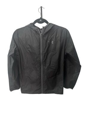 Under Armour youth windbreaker jacket featuring a full-zip closure and hood sz M